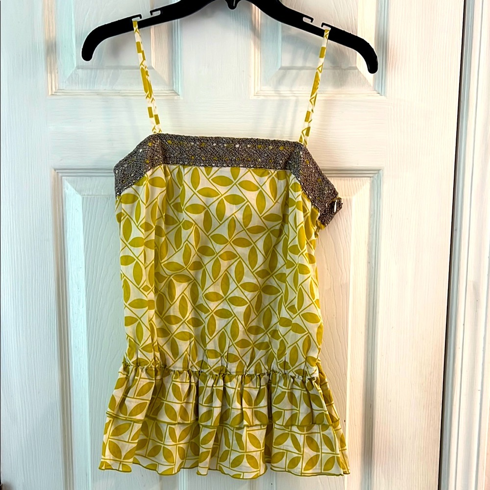 Yellow Patterned Women's Top